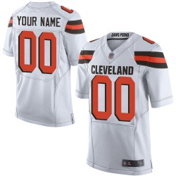 Elite Men's White Road Jersey - Football Customized Cleveland Browns