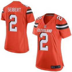 Game Women's Austin Seibert Orange Alternate Jersey - #2 Football Cleveland Browns