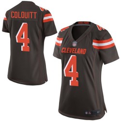Game Women's Britton Colquitt Brown Home Jersey - #4 Football Cleveland Browns
