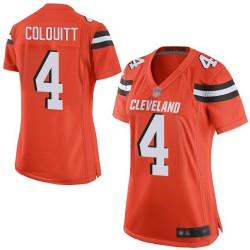 Game Women's Britton Colquitt Orange Alternate Jersey - #4 Football Cleveland Browns