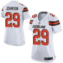 Game Women's Duke Johnson White Road Jersey - #29 Football Cleveland Browns