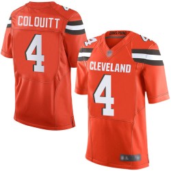 Elite Men's Britton Colquitt Orange Alternate Jersey - #4 Football Cleveland Browns