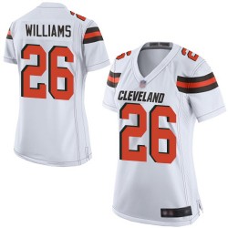 Game Women's Greedy Williams White Road Jersey - #26 Football Cleveland Browns
