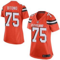 Game Women's Joel Bitonio Orange Alternate Jersey - #75 Football Cleveland Browns
