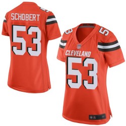 Game Women's Joe Schobert Orange Alternate Jersey - #53 Football Cleveland Browns