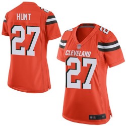 Game Women's Kareem Hunt Orange Alternate Jersey - #27 Football Cleveland Browns