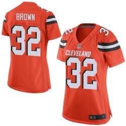 Game Women's Jim Brown Orange Alternate Jersey - #32 Football Cleveland Browns