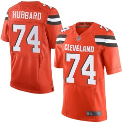 Elite Men's Chris Hubbard Orange Alternate Jersey - #74 Football Cleveland Browns