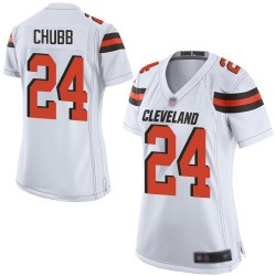 Game Women's Nick Chubb White Road Jersey - #24 Football Cleveland Browns