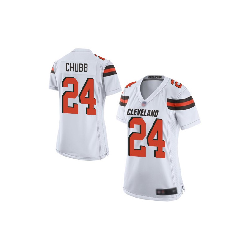 Game Women's Nick Chubb White Road Jersey - #24 Football Cleveland Browns  Size S