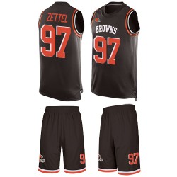 Limited Men's Anthony Zettel Brown Jersey - #97 Football Cleveland Browns Tank Top Suit