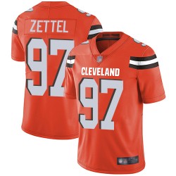 Limited Men's Anthony Zettel Orange Alternate Jersey - #97 Football Cleveland Browns Vapor Untouchable