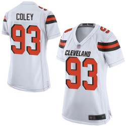 Game Women's Trevon Coley White Road Jersey - #93 Football Cleveland Browns