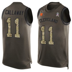 Limited Men's Antonio Callaway Green Jersey - #11 Football Cleveland Browns Salute to Service Tank Top