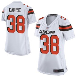 Game Women's T. J. Carrie White Road Jersey - #38 Football Cleveland Browns