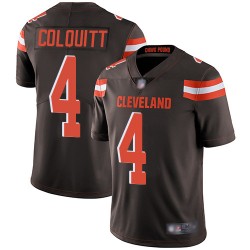 Limited Men's Britton Colquitt Brown Home Jersey - #4 Football Cleveland Browns Vapor Untouchable
