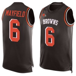 Limited Men's Baker Mayfield Brown Jersey - #6 Football Cleveland Browns Player Name & Number Tank Top