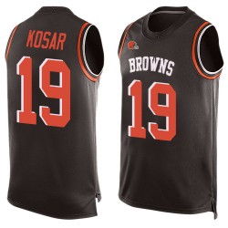 Limited Men's Bernie Kosar Brown Jersey - #19 Football Cleveland Browns Player Name & Number Tank Top