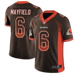 Limited Men's Baker Mayfield Brown Jersey - #6 Football Cleveland Browns Rush Drift Fashion