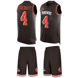 Limited Men's Britton Colquitt Brown Jersey - #4 Football Cleveland Browns Tank Top Suit