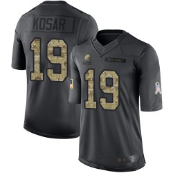 Limited Men's Bernie Kosar Black Jersey - #19 Football Cleveland Browns 2016 Salute to Service
