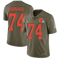 Limited Men's Chris Hubbard Olive Jersey - #74 Football Cleveland Browns 2017 Salute to Service