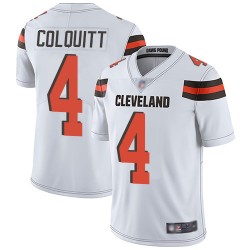 Limited Men's Britton Colquitt White Road Jersey - #4 Football Cleveland Browns Vapor Untouchable