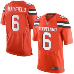 Elite Men's Baker Mayfield Orange Alternate Jersey - #6 Football Cleveland Browns