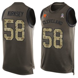 Limited Men's Christian Kirksey Green Jersey - #58 Football Cleveland Browns Salute to Service Tank Top