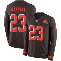 Limited Men's Damarious Randall Brown Jersey - #23 Football Cleveland Browns Therma Long Sleeve