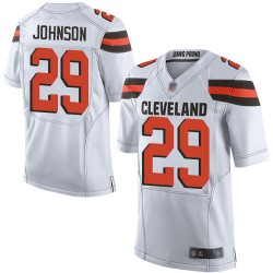 Elite Men's Duke Johnson White Road Jersey - #29 Football Cleveland Browns