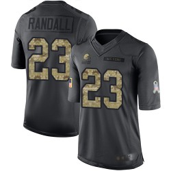 Limited Men's Damarious Randall Black Jersey - #23 Football Cleveland Browns 2016 Salute to Service