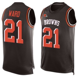 Limited Men's Denzel Ward Brown Jersey - #21 Football Cleveland Browns Player Name & Number Tank Top