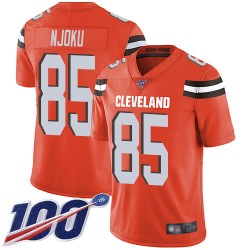 Limited Men's David Njoku Orange Alternate Jersey - #85 Football Cleveland Browns 100th Season Vapor Untouchable
