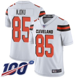 Limited Men's David Njoku White Road Jersey - #85 Football Cleveland Browns 100th Season Vapor Untouchable
