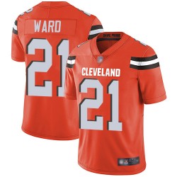 Limited Men's Denzel Ward Orange Alternate Jersey - #21 Football Cleveland Browns Vapor Untouchable