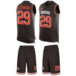 Limited Men's Duke Johnson Brown Jersey - #29 Football Cleveland Browns Tank Top Suit