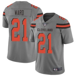 Limited Men's Denzel Ward Gray Jersey - #21 Football Cleveland Browns Inverted Legend