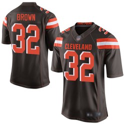 Elite Men's Jim Brown Brown Home Jersey - #32 Football Cleveland Browns