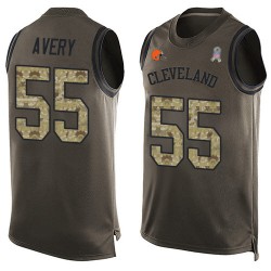 Limited Men's Genard Avery Green Jersey - #55 Football Cleveland Browns Salute to Service Tank Top