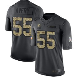 Limited Men's Genard Avery Black Jersey - #55 Football Cleveland Browns 2016 Salute to Service