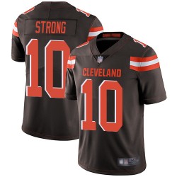 Limited Men's Jaelen Strong Brown Home Jersey - #10 Football Cleveland Browns Vapor Untouchable