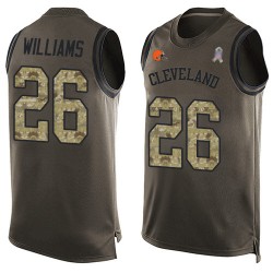 Limited Men's Greedy Williams Green Jersey - #26 Football Cleveland Browns Salute to Service Tank Top