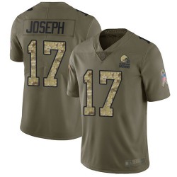 Limited Men's Greg Joseph Olive/Camo Jersey - #17 Football Cleveland Browns 2017 Salute to Service