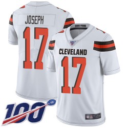 Limited Men's Greg Joseph White Road Jersey - #17 Football Cleveland Browns 100th Season Vapor Untouchable