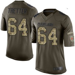 Elite Men's JC Tretter Green Jersey - #64 Football Cleveland Browns Salute to Service