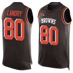Limited Men's Jarvis Landry Brown Jersey - #80 Football Cleveland Browns Player Name & Number Tank Top
