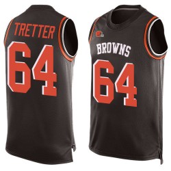 Limited Men's JC Tretter Brown Jersey - #64 Football Cleveland Browns Player Name & Number Tank Top
