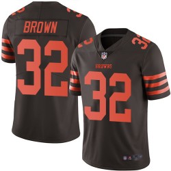 Limited Men's Jim Brown Brown Jersey - #32 Football Cleveland Browns Rush Vapor Untouchable