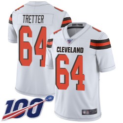 Limited Men's JC Tretter White Road Jersey - #64 Football Cleveland Browns 100th Season Vapor Untouchable